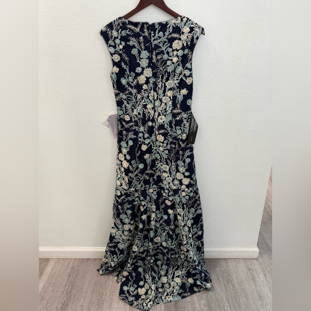 NWT JS Collections Elegant Navy Floral Maxi Dress size 6 - Picture 5 of 6